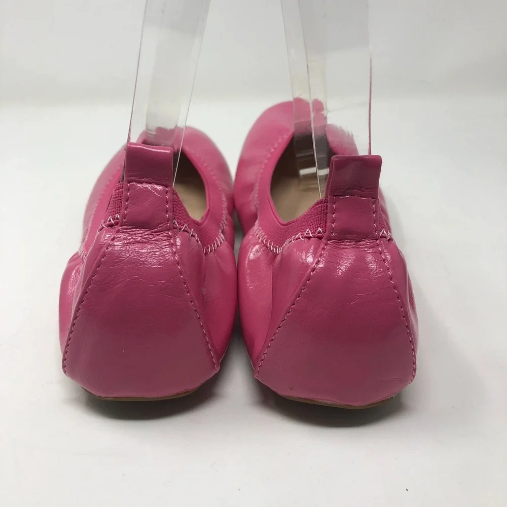Yosi Samra Ballet Flat Shoes Girls 4 Pink Faux Patent Leather Stretch Comfort